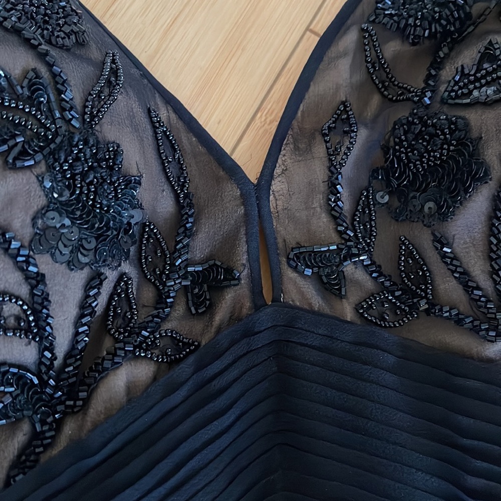 Evening Women Wedding Guest gown Dress Maxi Sequence Black Size Small - Picture 10 of 11